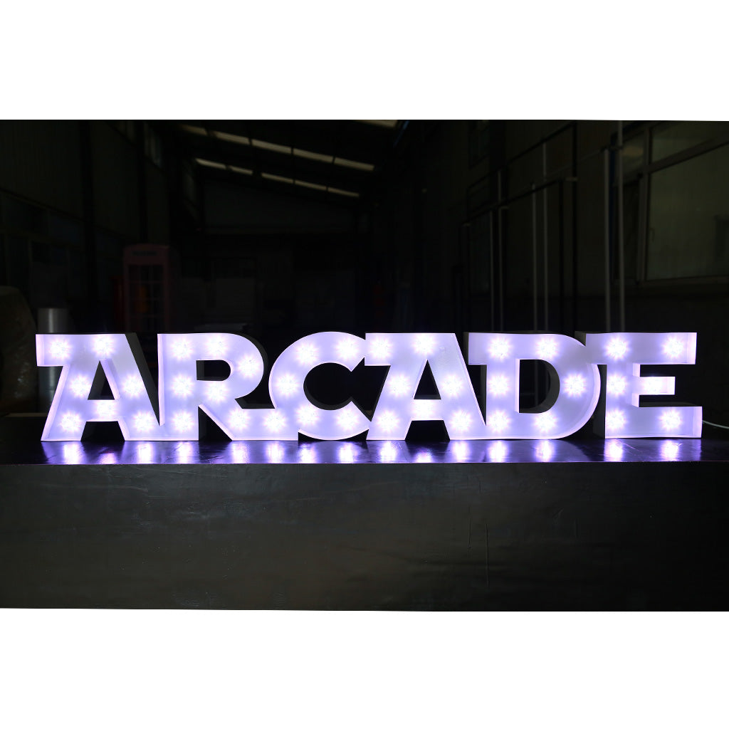 Enseigne lumineuse professionnelle RGB Bluetooth largeur 2,03 mètre (ARCADE)