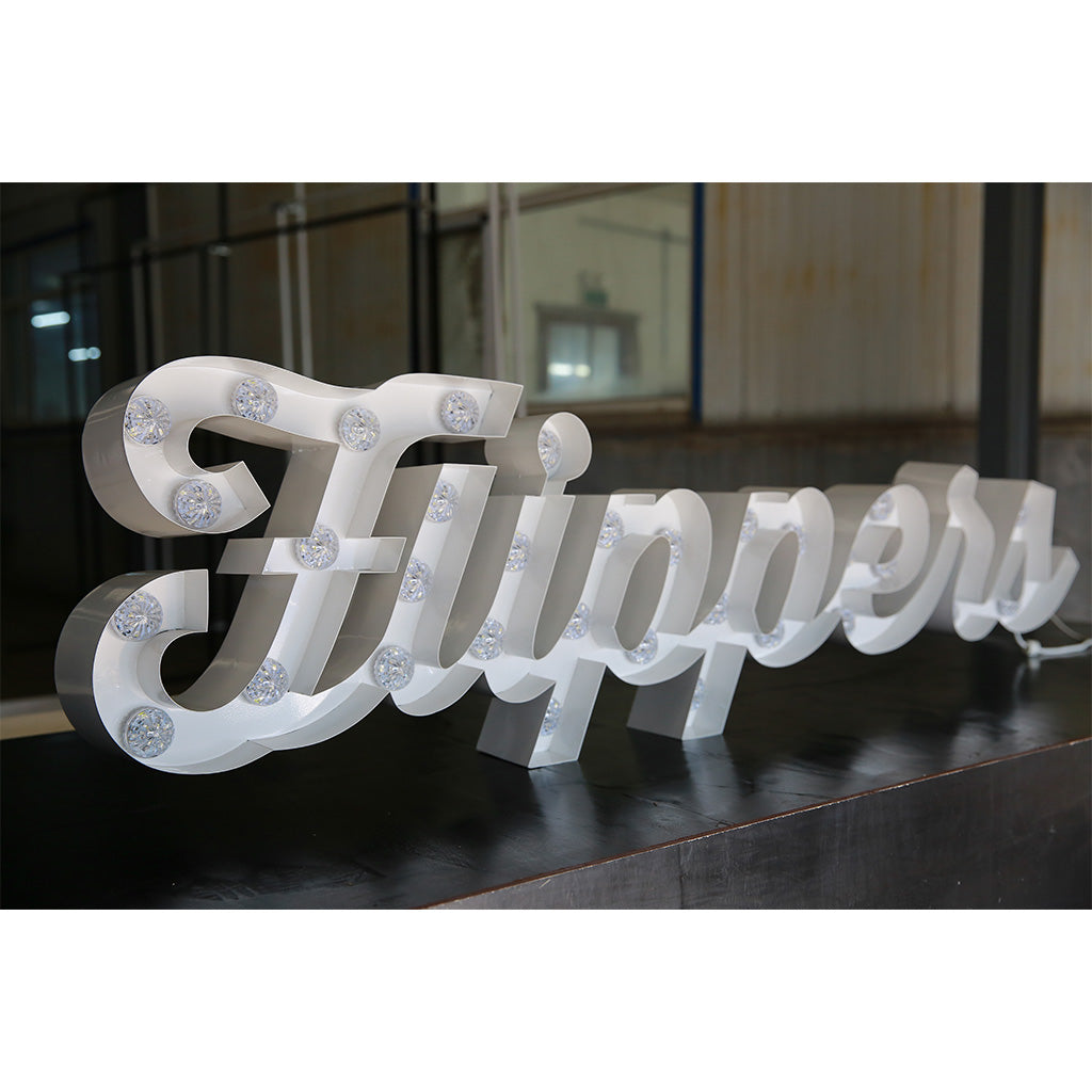 Enseigne lumineuse professionnelle RGB Bluetooth largeur 1,58 mètre (FLIPPERS)