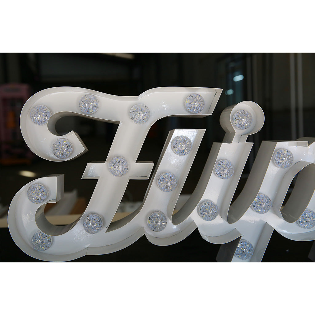 Enseigne lumineuse professionnelle RGB Bluetooth largeur 1,58 mètre (FLIPPERS)