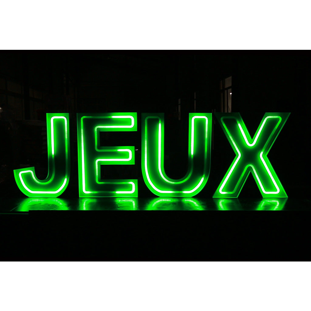 4 lettres lumineuses professionnelles XL RGB Bluetooth largeur 1,88 mètre (JEUX)